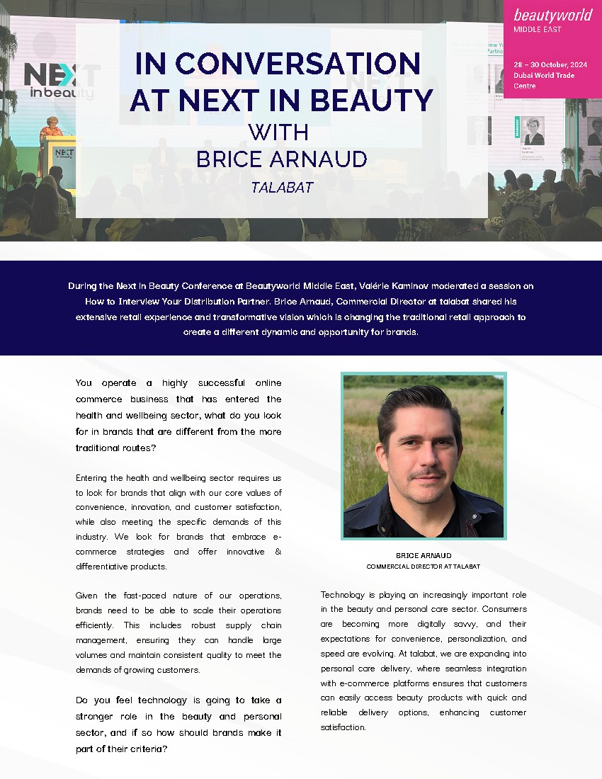 Next in Beauty, In Conversation with Brice Arnaud: page 1 of 2