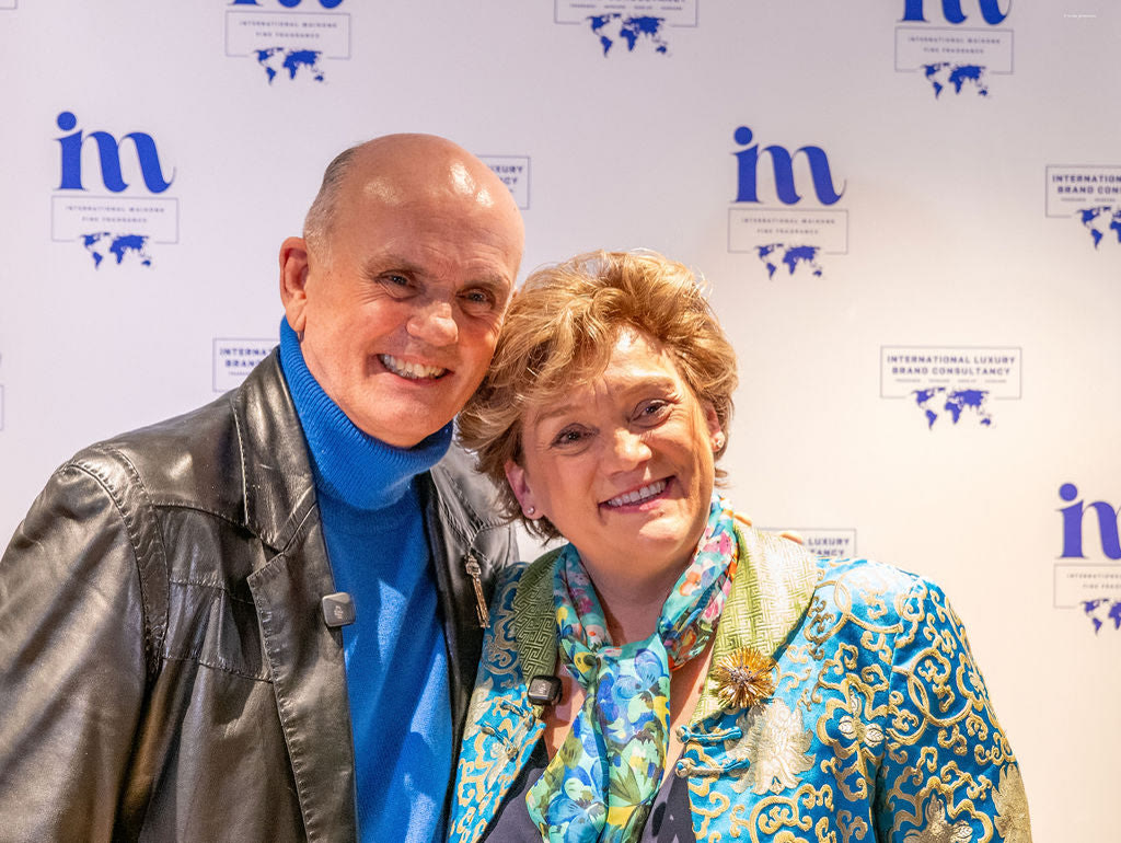Valérie Kaminov with British Master perfumer Roja Dove at International Maisons of Fine Fragrance, London